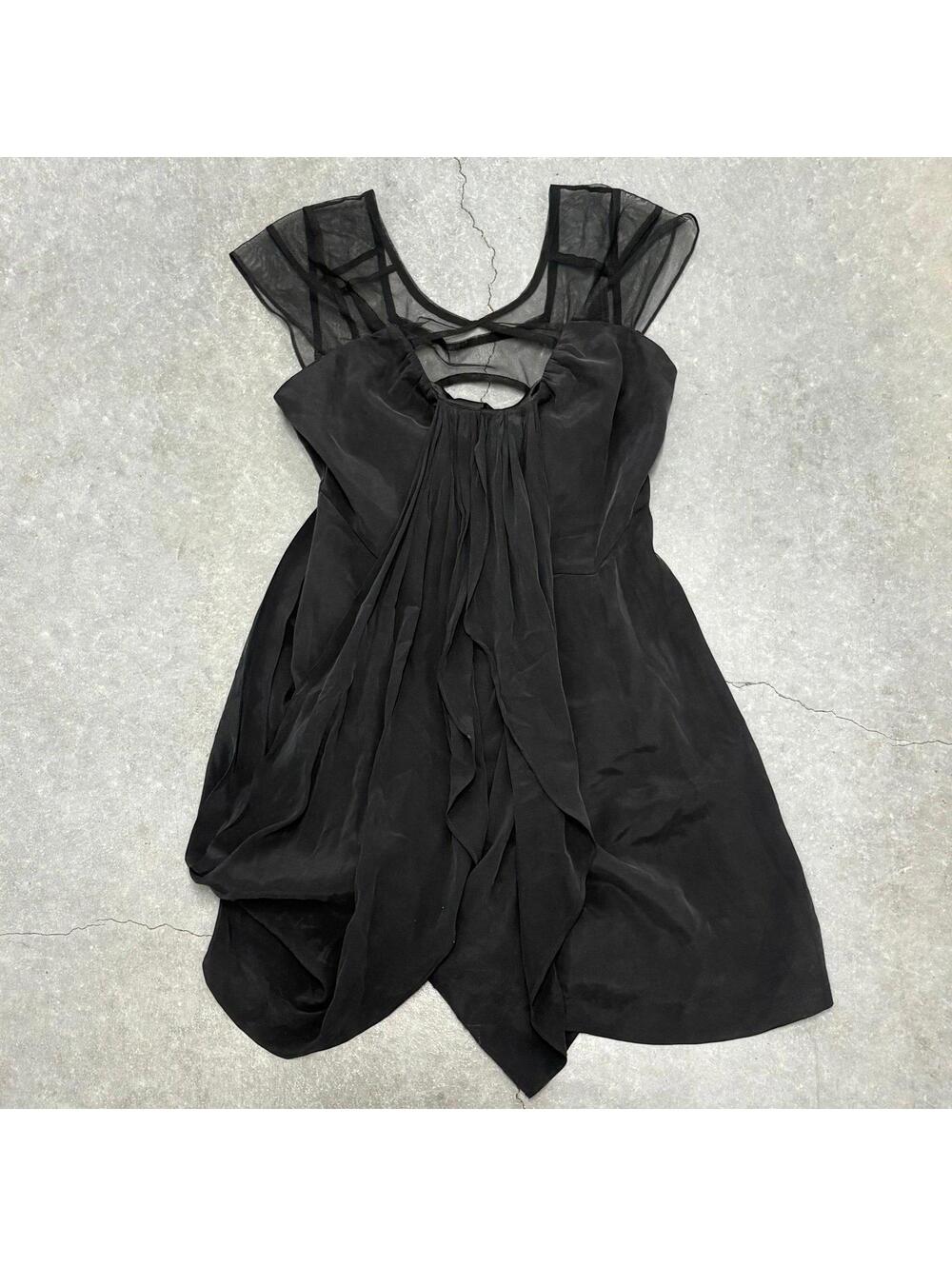 BEBE Plain Black Silk Dress
